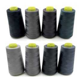 Tortoise 8 Cones of 3000 Yards Each Spool Thread for All Purpose, Serger, Overlock, Quilting, Sewing Machine - 40S/2 Grey Polyester Thread