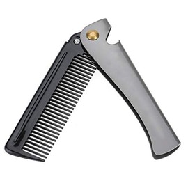 Peine De Bolsillo Plegable Para Moldear El Bigote, Peine De Dientes Redondos De Acero Inoxidable, Peine Antiestático Para El Cabello Y La Barba Para  