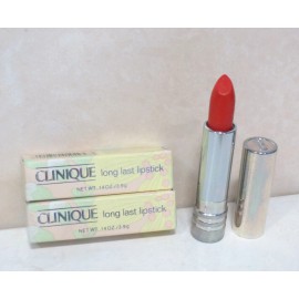 CLINIQUE LONG LAST LIPSTICK - SHADE 02 SAUCY - 0.14 OZ BOXED LOT OF 2