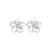 Elli Diamonds Women's Earrings Frangipani Blossom Floral with Diamond (0.03