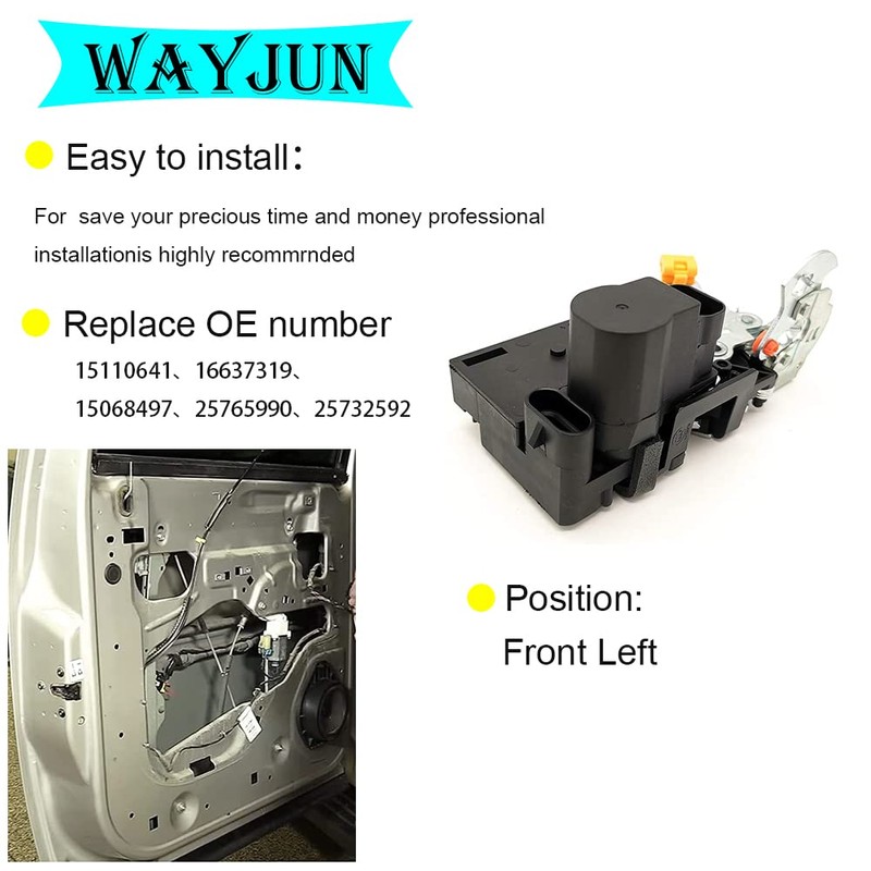 WayJun 15110641 Door Lock Actuator Front Left Driver for 1999-2007