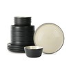 Stone Lain Elica Stoneware 12-Piece Dinnerware, Plates and Bowls Sets,