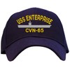 USS Enterprise Embroidered Baseball Cap - Navy