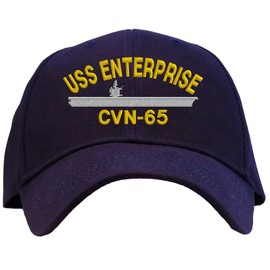 USS Enterprise Embroidered Baseball Cap - Navy