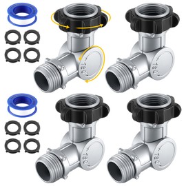 Enhon 180° & 360° Garden Hose Swivel Connector, Garden Hose Connect and Spigot Extender for Outdoor Faucet, Fits Standard 3/4" Water Pipes(4 Pack,Metal)