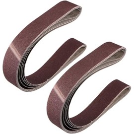 TOP-VIGOR 10Pcs Sanding Belt 60 Grit, 2 x 48 Inch Aluminum Oxide Sandpaper Belts for Portable Strip Sander Wood Finishing Metal Drywall Polishing Sharpening Abrasive Paper