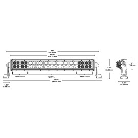 Blazer 12/24v LED Flood Spot/Fog Light Bar 22in Double Row 7200 Lumens C3022K