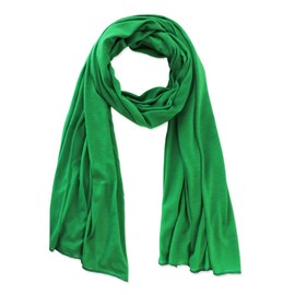 vabovin Head Wrap Turban Stretch Jersey Knit Headwrap Solid Color Hijab Long Scarf Tie for Women (Leaf Green)