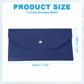 PATIKIL Cash Envelope Wallet, Budget Cash Holder Reusable Money Bag Pouch Leather Money Organizer Pouch for Men Women Receipt Check Bill Travel Graduation Holidays, Blue