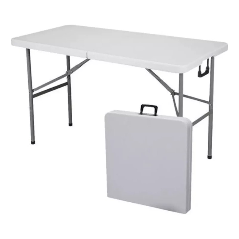 Otra Volta Mesa De Jardin Exterior Plástico Blanco 120x74x60cm Plegable