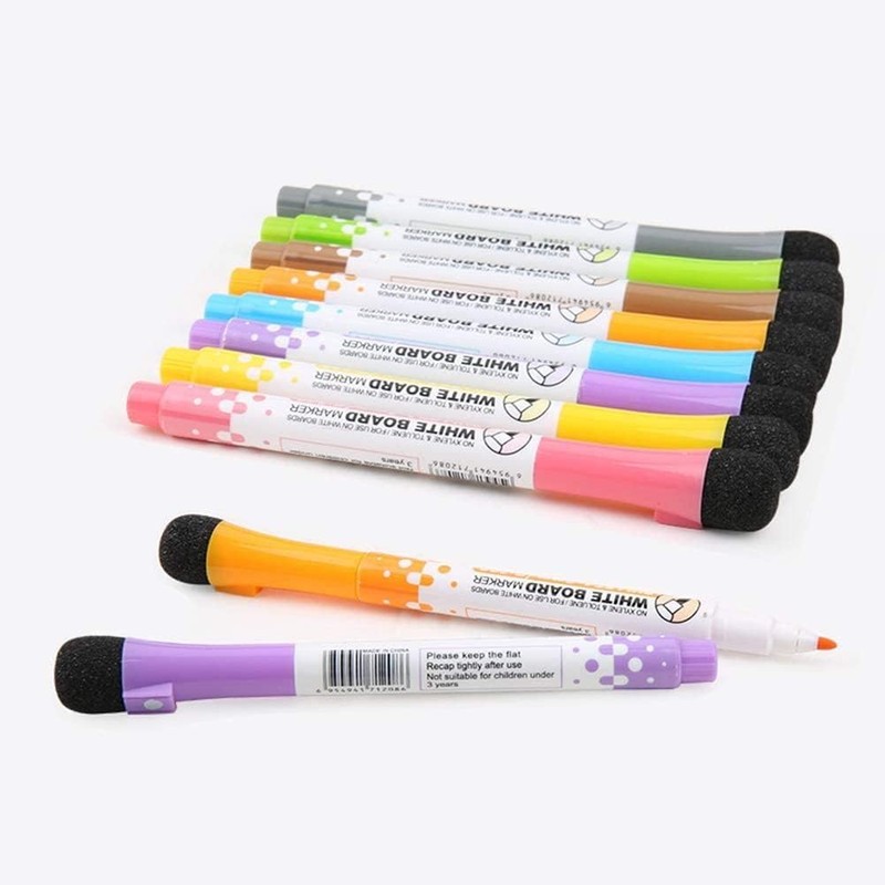 Galepromot 3 Pieces Yellow Magnetic Whiteboard Pen Writing Drawing Erasable