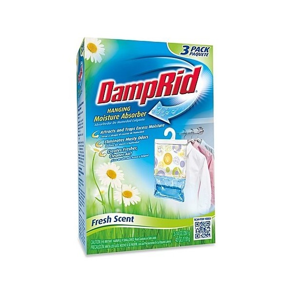 Damp Rid Hanging Moisture Absorber, Fresh Scent, Set of 3 (Pack of 1)