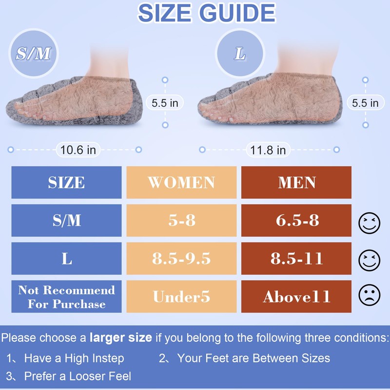 SUZZIPAD Microwavable Heated Slippers and Feet Warmer for Cold Feet,