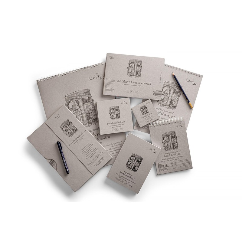 SM•LT オーセンティック スケッチブック ブリストル レイフラット製本 サイズ140ｘ140mm