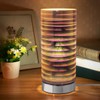 Glass Table Lamp 3D Effect Spirals On Off Switch Chrome