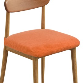 sourcing map Set of 4 Chair Covers for Dining Chairs, Washable Stretch Chair Seat Slipcovers Cushion Protector for Dining Room Hotel Kitchen Banquet, Orange