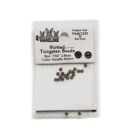 Hareline Slotted Tungsten Beads #233 7/64'' (2.78mm) Metallic Brown
