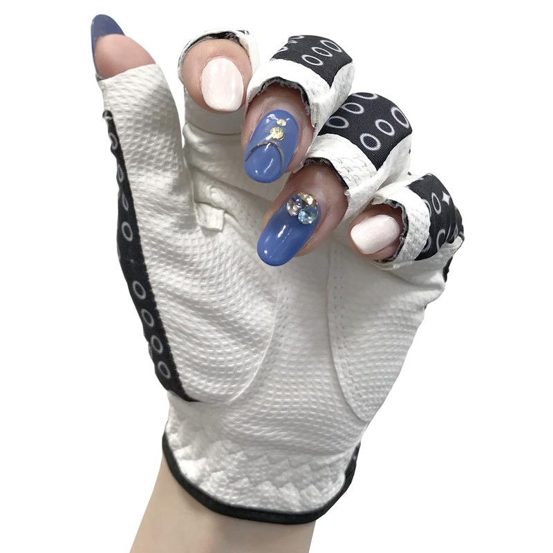 TOBIEMON Golf Gloves, TOBIEMON Women's Stretch Gloves, T-LG-BL, Black, Large