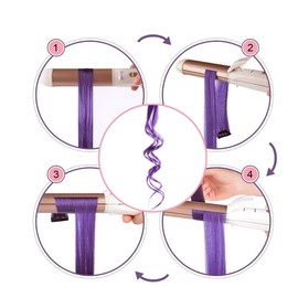 Purple Clip in 22 Inch, 6 Pieces, Curlable Hair Extension Highlights Hunter Princess Kids Party Costume