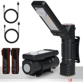 Set of 2 LED Work Light Workshop Lamp, TYPE-C Charging Inspection Lamp with Swivel Function, Magnetic Base Torch Workshop Hand Lamp, Gifts for Men for Car Repair Camping Emergency