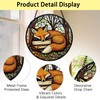 Fox Stained Glass Window Hanging, Book Lovers Sun Catchers Indoor