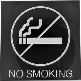 Iroha Design Concept Sign Plate - No Smoking - Black MOBK 004