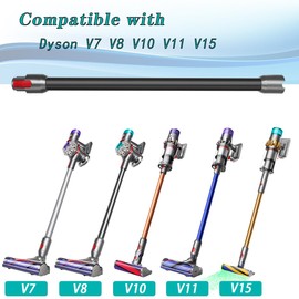 Cleptorize Replacement Extension Wand for Dyson V7 V8 V10 V11 V15 Stick Vacuum Cleaner, Quick Release Tube Attachment, 28.5 in (black)