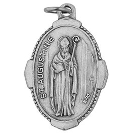 Venerare Traditional Catholic Saint Medal (Saint Augustine), 1", Metal, No Gemstone
