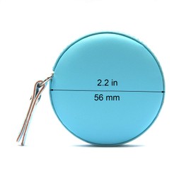 Tape Measure Body Leather Retractable Small Sewing Tape Measure for Tailors and Designers 1 Piece 60 Inch / 1.5 Metre Wide (Light Blue)