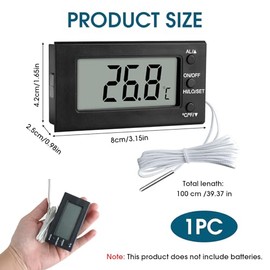 Termómetro digital para horno con sonda, resistente al calor de 572 °F, medidor de temperatura preciso para hornos eléctricos y de gas, lectura instan