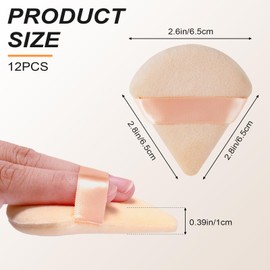 Triangle Powder Puff for Pressed Powder - 2 PCS Makeup Powder Puffs Soft Powder Sponge Reusable Triangle Sponges with Strap for Loose Powder Cosmetic Foundation Wet Dry Makeup