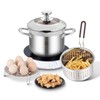 GOLDEN KEY Deep Fryer Pot with Basket and Lid,4.0L/4.2QT 304