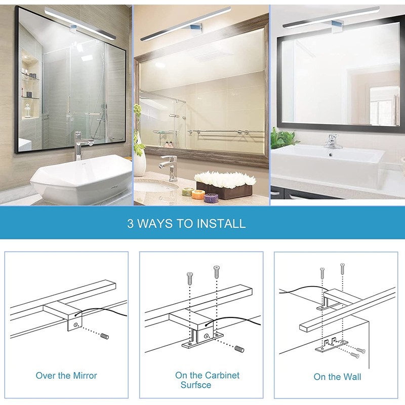 YIQAN 30cm luce specchio bagno led 7W 490 lumen 230