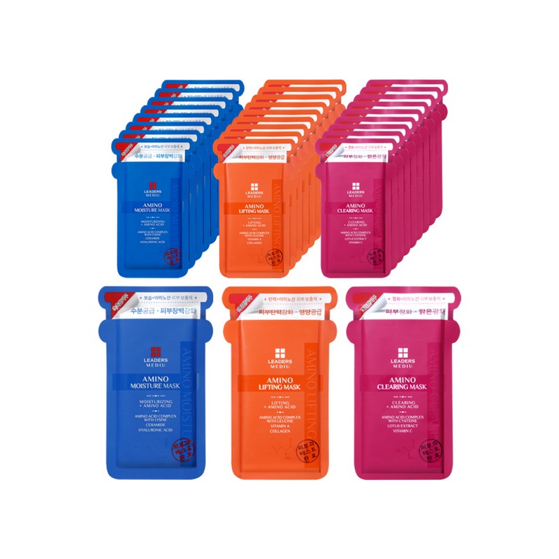 Leaders Cosmetic [30 Sheets] Medi Yu Amino Moisture Elasticity Radiance