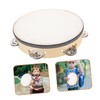 Kisangel Wooden Handheld Tambourine Drum Educational Percussion Instrument for Enhances