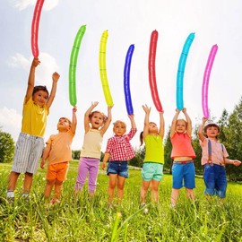 Henyall 45pcs Rocket Balloons,Multicoloured Long Strip Balloons for Kids,Party Bag Filler with Whistle Sound Suitable for Birthday Party Gift,Children's Outdoor and Indoor Fun Activities