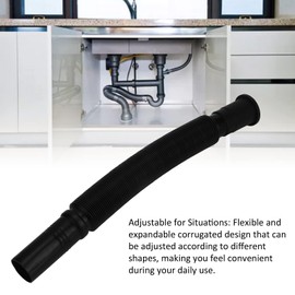 2 Pieces Sink Drain Hose Black Flexible PVC Water Pipe Sink Drain Hose Kitchen Bathroom Drain System Accessories Toilet Sink Drain Flexible Sink Drain