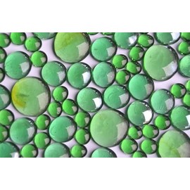 Bazare Masud 280 g Glass Nuggets Green Mix in 3 Different Sizes 10-36 mm Muggle Stones Translucent Partially Iridescent Approx. 85 Pieces