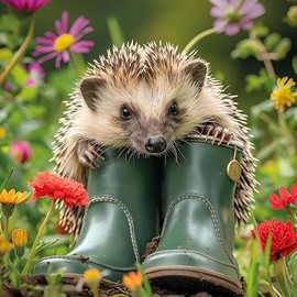 Birthday/Blank Greeting Card For Him/Her - Male/Female - Hedgehog Photographic Design - General Card Suitable for Any Occasion - Made in the UK - Eco-Friendly