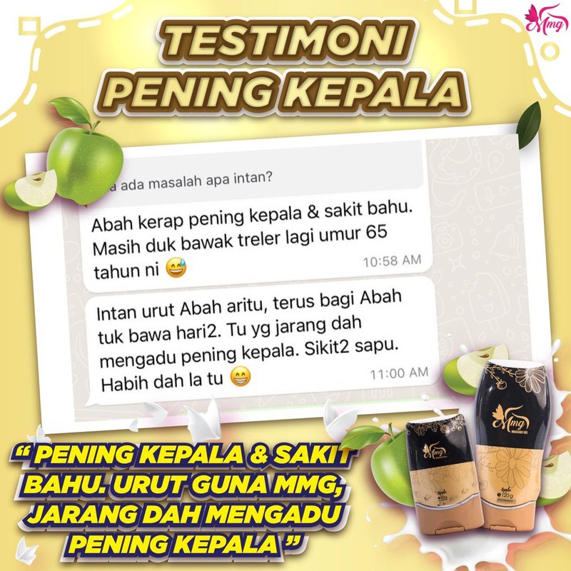[ORIGINAL] MMG Massage Gel Lavender, Apple, Halia, Timun Bidara Minyak