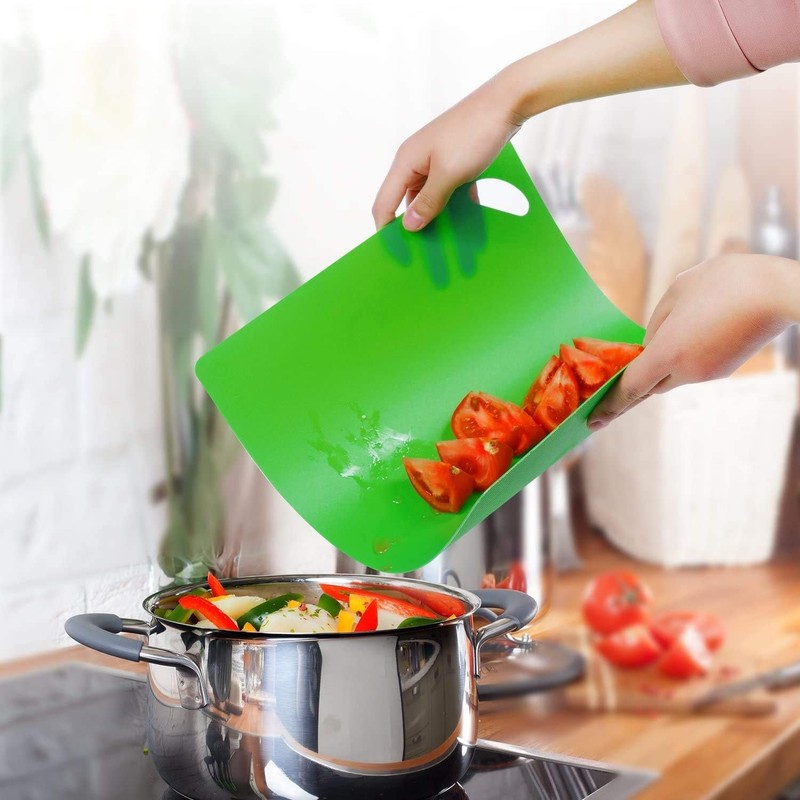 Kitchen Chopping Board Set of 6, Plastic Flexible Cutting Board