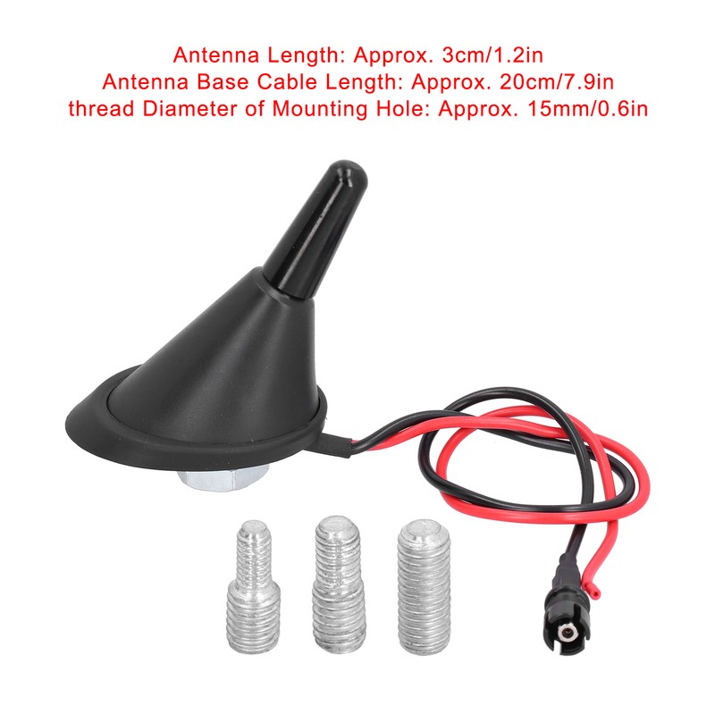 1.2in Car Roof Antenna Short Aerial with 3 Thread Adapters