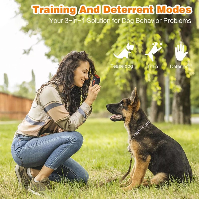 LINKPAL 3-in-1 Rechargable Ultrasonic Training Tool for Dogs Dog Bark