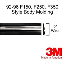 Automotive Authority LLC 1992-1996 Ford Black Chrome Side Body Trim Molding Rocker Panel Pickup Truck F150, F250, F350, Bronco - 2 Pulgadas de Ancho (Medio Rollo - 12 pies)