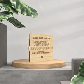 Postkarte Du bist wunderbar Holzkarte - Beste Entscheidung Geburtstagskarte | Freundin, Ehemann, Geburtstagskarte für Partner, Mutmacher Karte, Karte beste Freundin