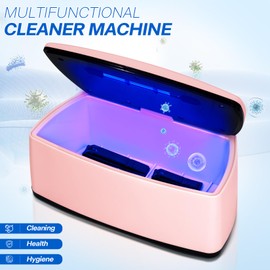 Nail Tools Sterilizer, Double Tube Blue Light Sterilization Function, USB Plug-In, 1l Large Capacity For Nail And Beauty Salon Tools, Jewellery, Glasses, Mobile Phone Sterilization (Pink)