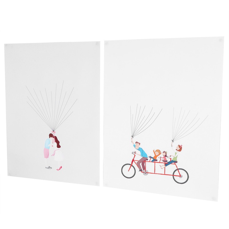 2Set Cartoon Pattern Fingerprint Painting DIY Signature Guest Book Wedding