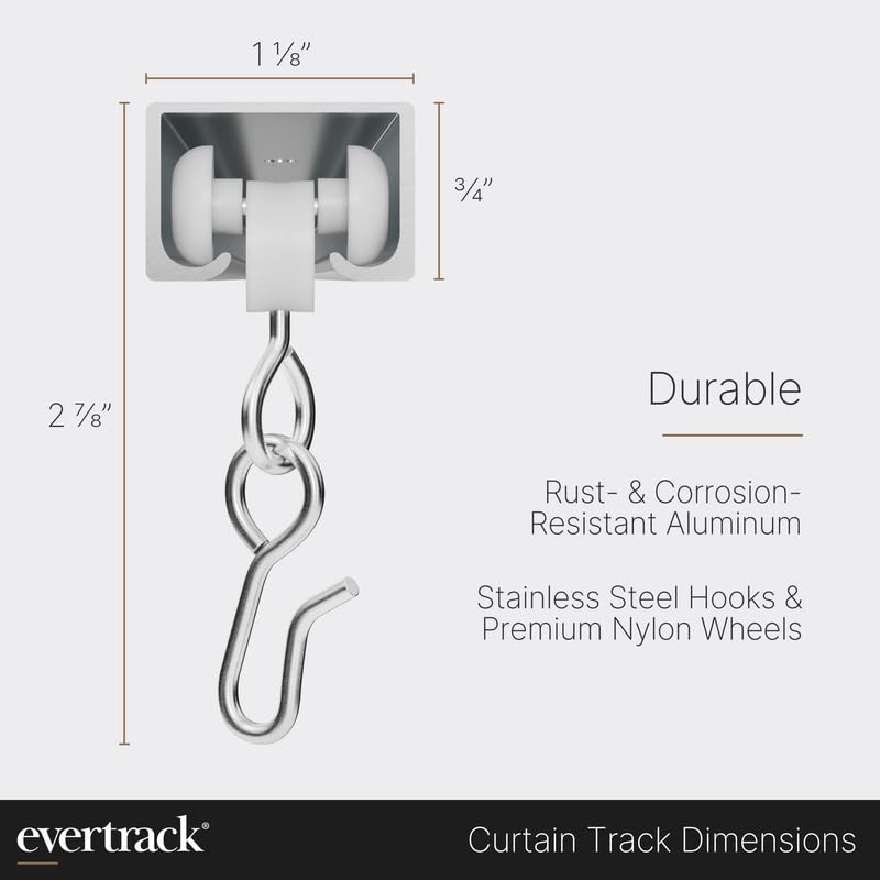 EverTrack Curtain Track - Corner Section for Ceiling Curtain Track