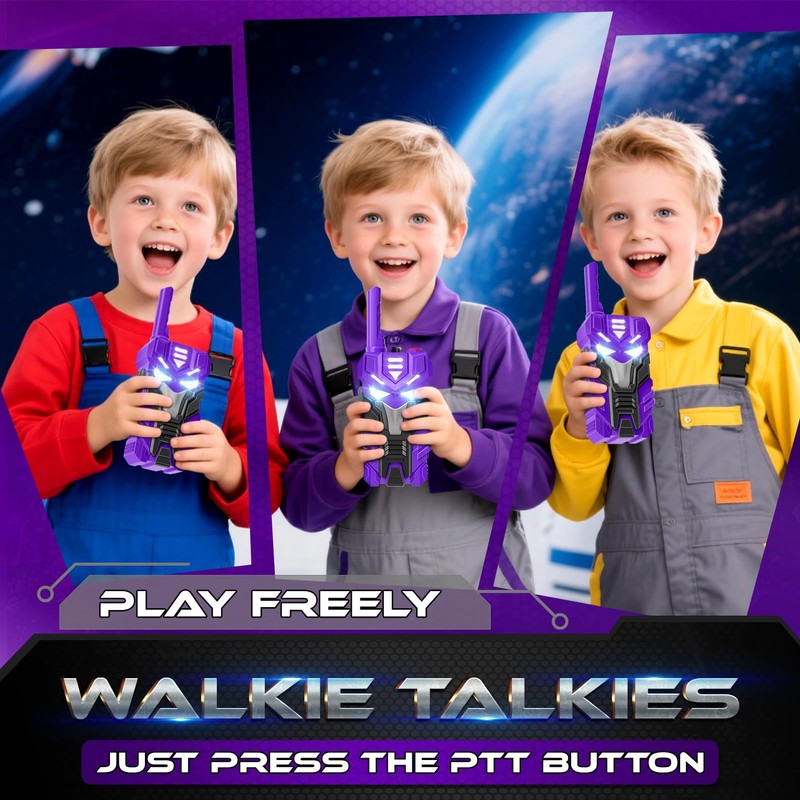 Purple Doomlord Walkie Talkies for Kids 2 Pack Transform Robot