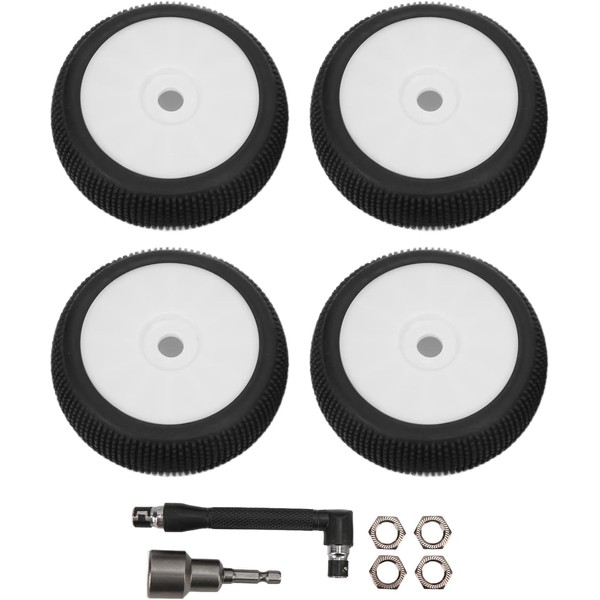 equlup 4 Pcs RC Tires and Rims Front and Rear